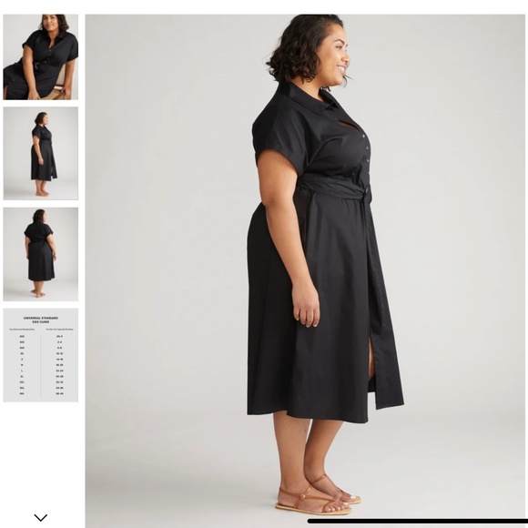 Universal Standard - Black Sandy Stretch Poplin Shirtdress Size L - Picture 1 of 3